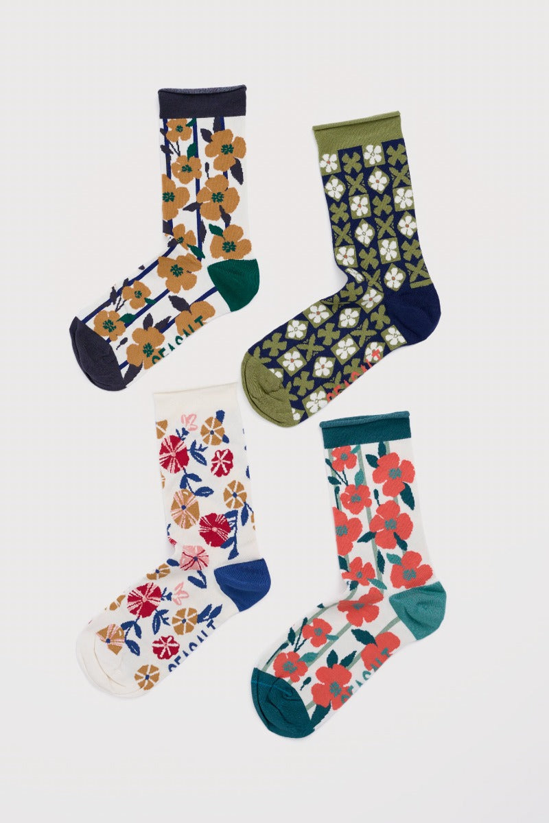 Gift Box of 4 Women's Floral Arty Socks